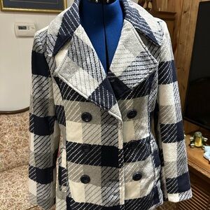 Rampage Women’s S Plaid Double-Breasted Women's Coat